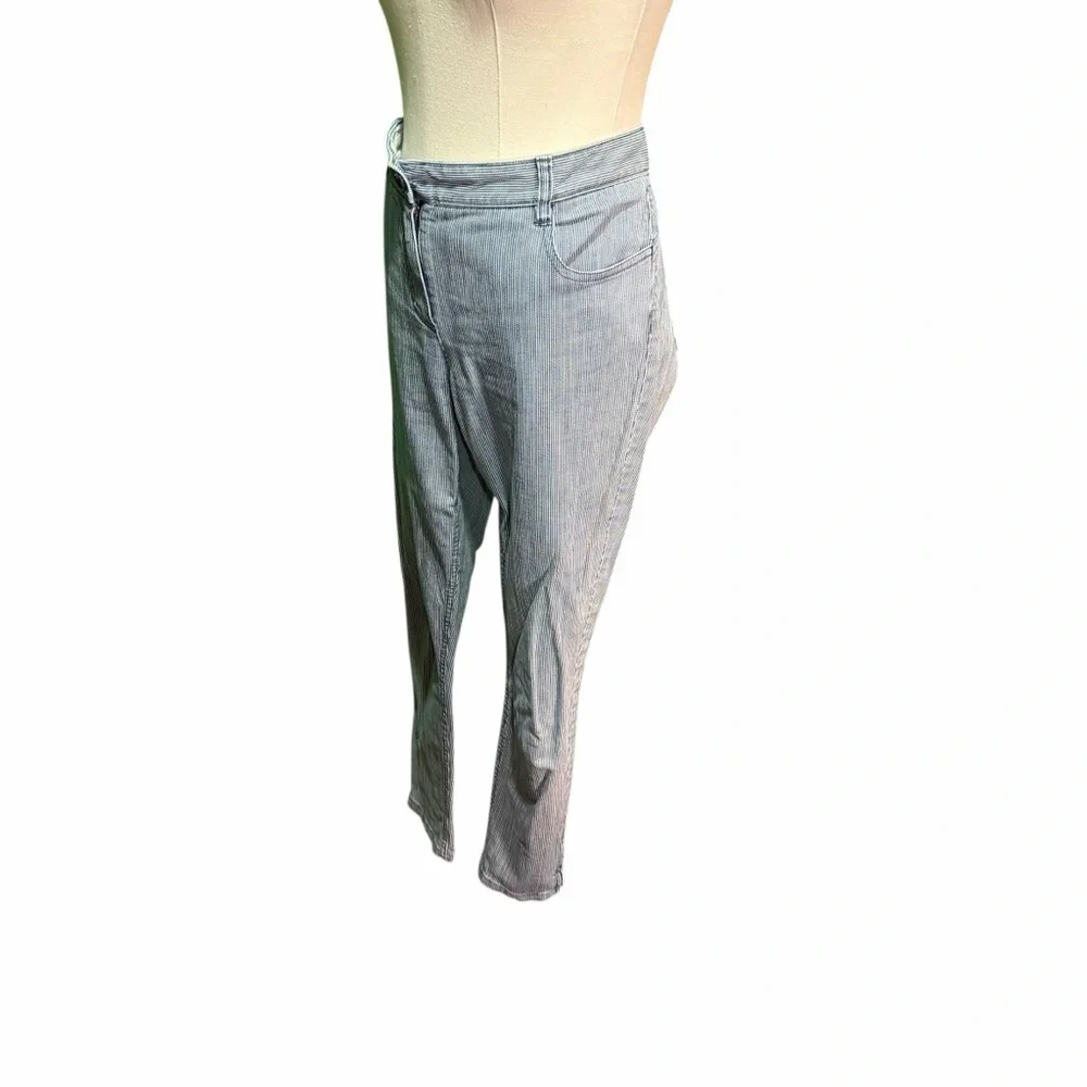 Theory ‘Laurice / Bretagne’ Blue & White Railroad Stripe Skinny Jeans Size 10